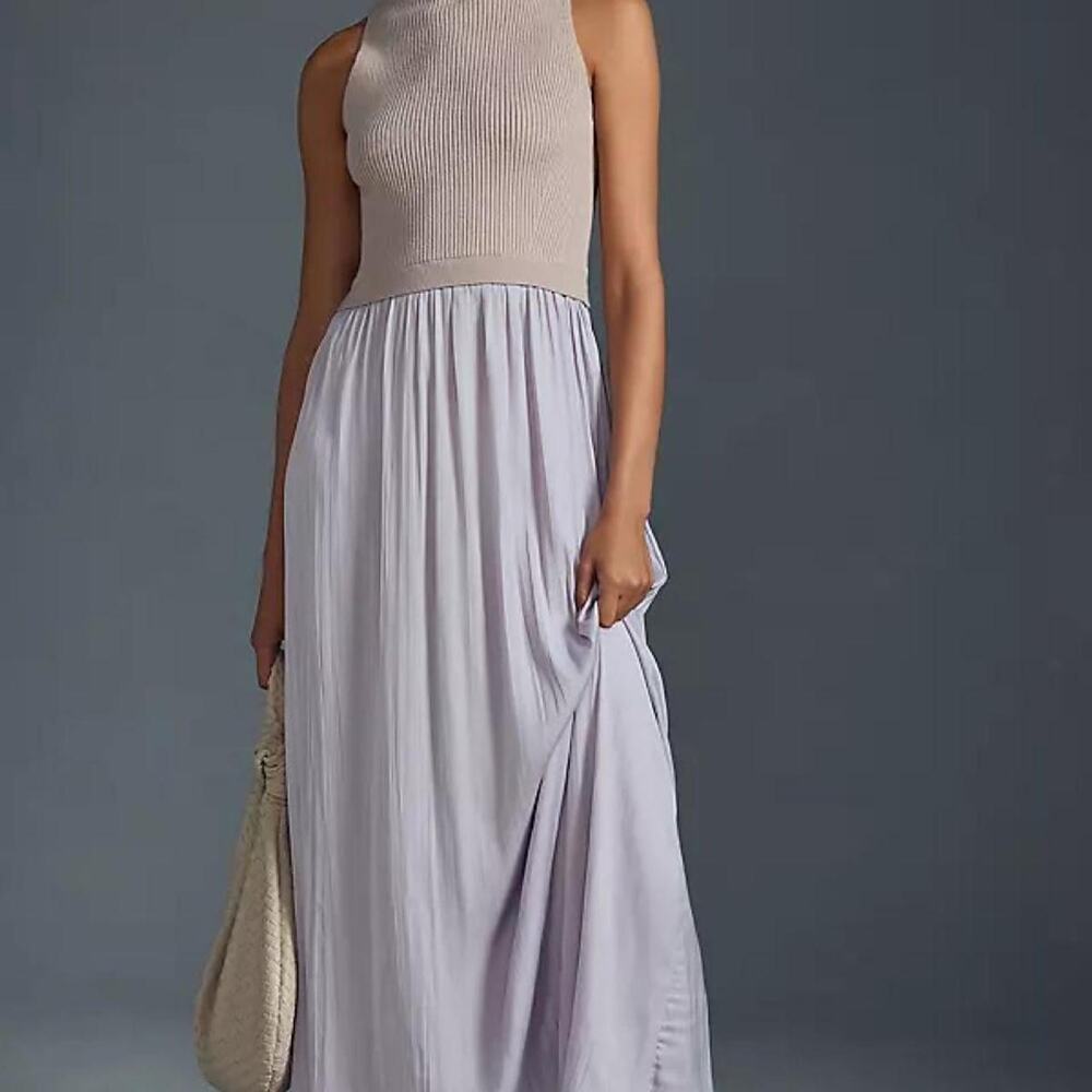 Anthropologie lavender maxi dress with